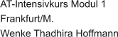 AT-Intensivkurs Modul 1 Frankfurt/M.  Wenke Thadhira Hoffmann